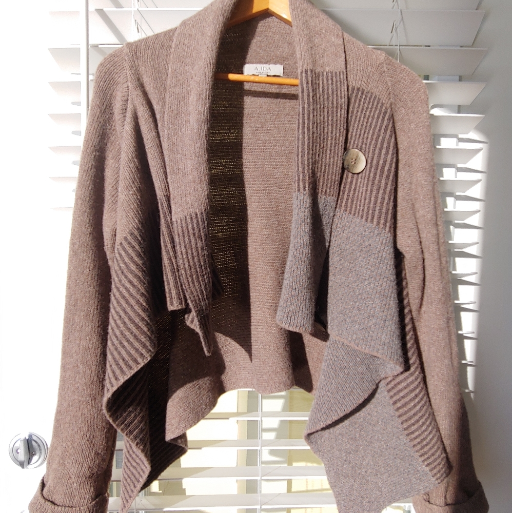 A.IDA Cardigan Cowl Neck Drape Made in Italy Small